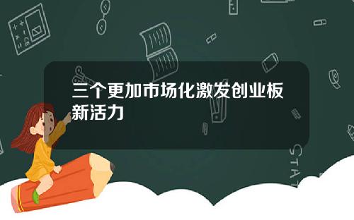 三个更加市场化激发创业板新活力