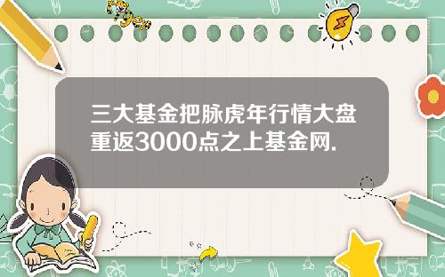 三大基金把脉虎年行情大盘重返3000点之上基金网.