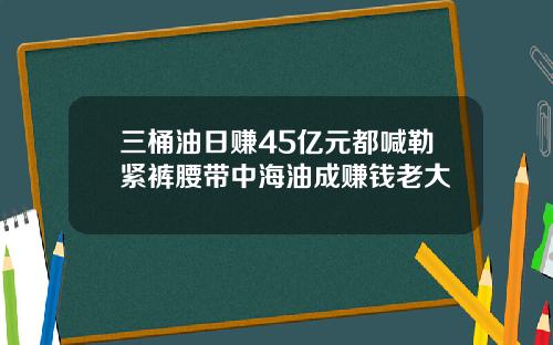 三桶油日赚45亿元都喊勒紧裤腰带中海油成赚钱老大