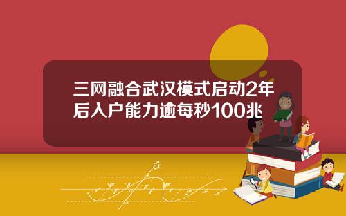 三网融合武汉模式启动2年后入户能力逾每秒100兆