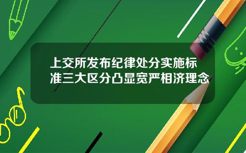 上交所发布纪律处分实施标准三大区分凸显宽严相济理念