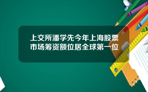 上交所潘学先今年上海股票市场筹资额位居全球第一位