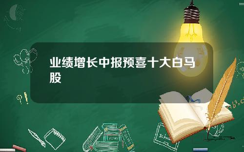 业绩增长中报预喜十大白马股