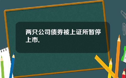 两只公司债券被上证所暂停上市.