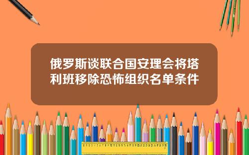 俄罗斯谈联合国安理会将塔利班移除恐怖组织名单条件