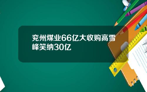 兖州煤业66亿大收购高雪峰笑纳30亿