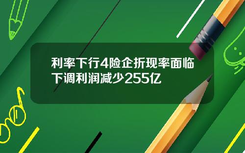 利率下行4险企折现率面临下调利润减少255亿