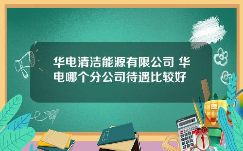 华电清洁能源有限公司 华电哪个分公司待遇比较好