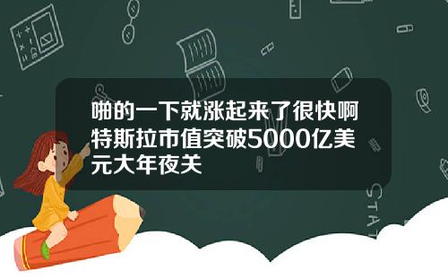 啪的一下就涨起来了很快啊特斯拉市值突破5000亿美元大年夜关