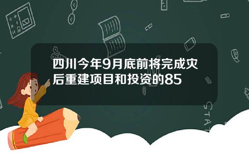 四川今年9月底前将完成灾后重建项目和投资的85