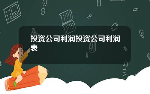 投资公司利润投资公司利润表