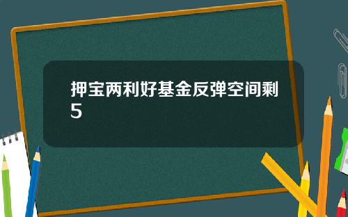 押宝两利好基金反弹空间剩5