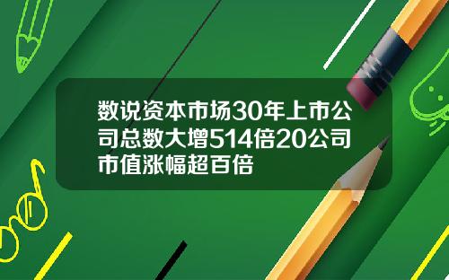 数说资本市场30年上市公司总数大增514倍20公司市值涨幅超百倍