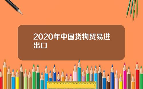 2020年中国货物贸易进出口