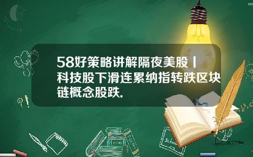 58好策略讲解隔夜美股丨科技股下滑连累纳指转跌区块链概念股跌.