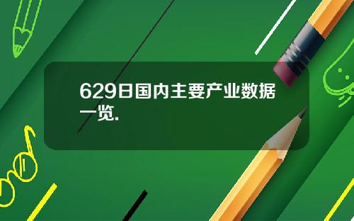 629日国内主要产业数据一览.