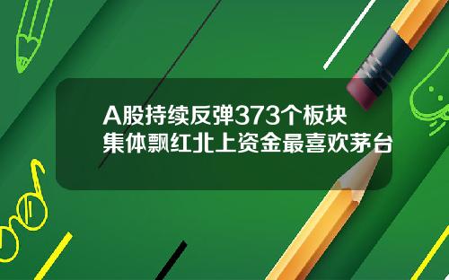 A股持续反弹373个板块集体飘红北上资金最喜欢茅台