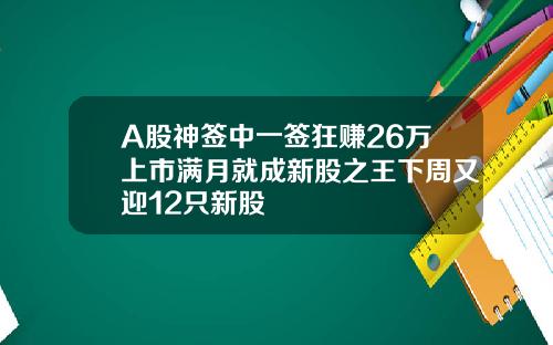 A股神签中一签狂赚26万上市满月就成新股之王下周又迎12只新股