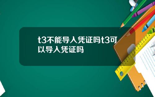 t3不能导入凭证吗t3可以导入凭证吗