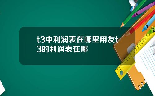 t3中利润表在哪里用友t3的利润表在哪