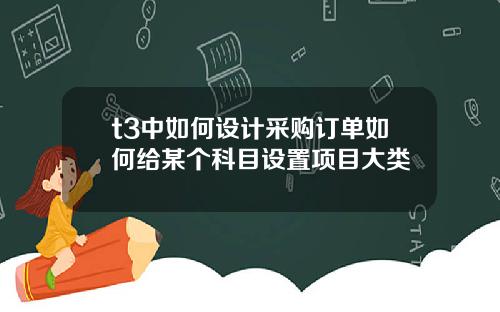 t3中如何设计采购订单如何给某个科目设置项目大类