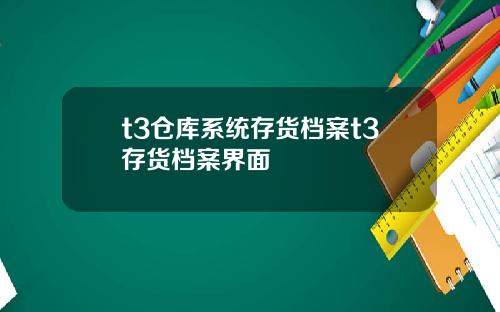 t3仓库系统存货档案t3存货档案界面