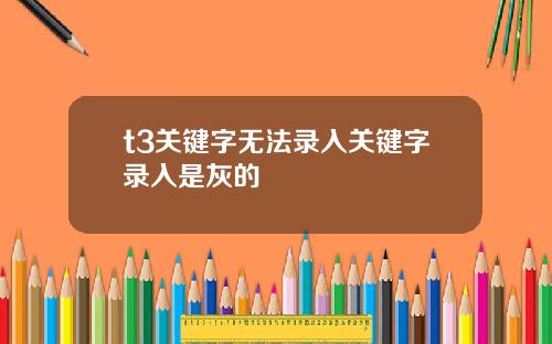 t3关键字无法录入关键字录入是灰的