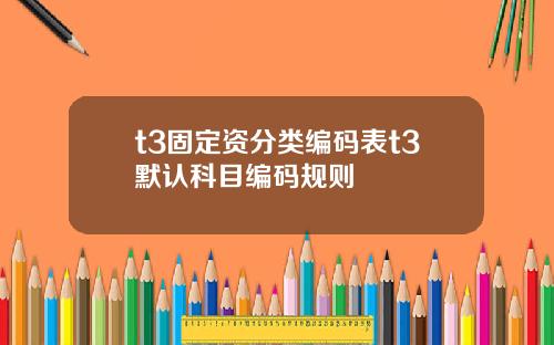 t3固定资分类编码表t3默认科目编码规则