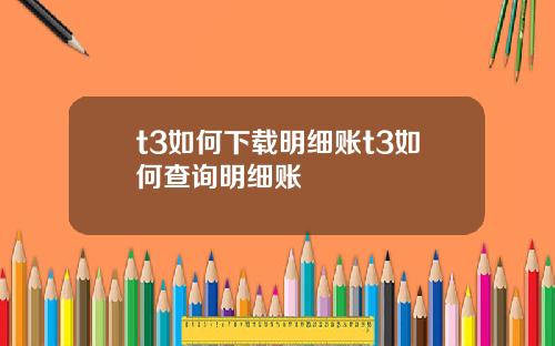 t3如何下载明细账t3如何查询明细账