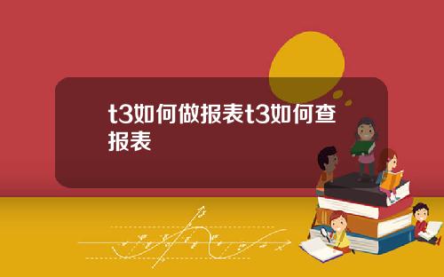 t3如何做报表t3如何查报表