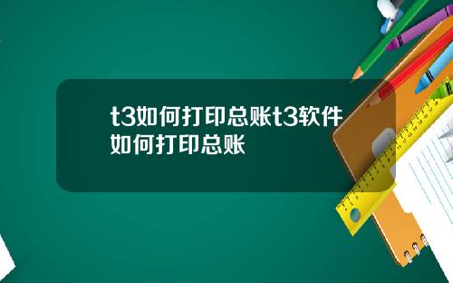 t3如何打印总账t3软件如何打印总账