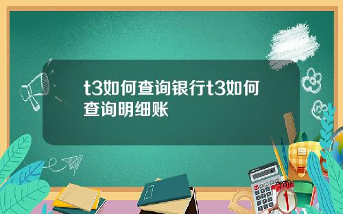 t3如何查询银行t3如何查询明细账