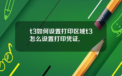 t3如何设置打印区域t3怎么设置打印凭证.