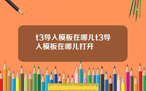 t3导入模板在哪儿t3导入模板在哪儿打开