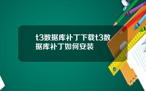 t3数据库补丁下载t3数据库补丁如何安装