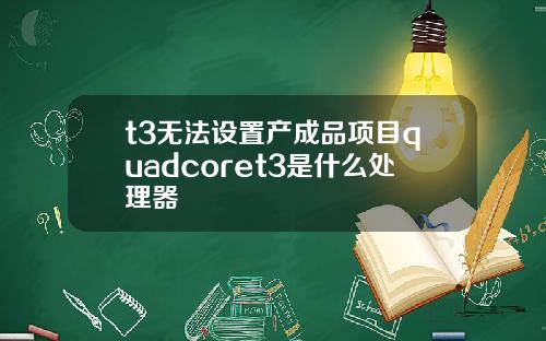 t3无法设置产成品项目quadcoret3是什么处理器