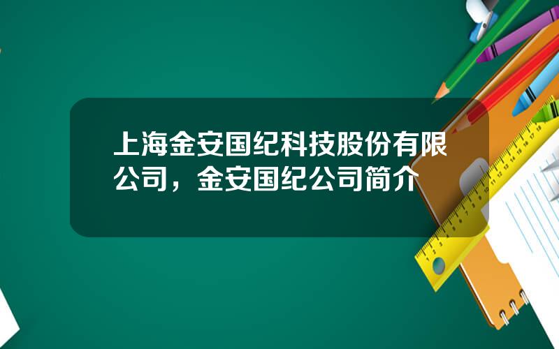 上海金安国纪科技股份有限公司，金安国纪公司简介