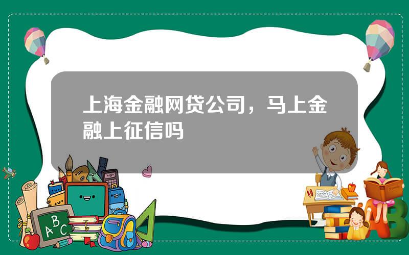 上海金融网贷公司，马上金融上征信吗