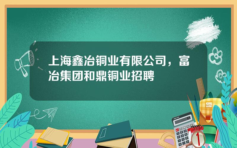 上海鑫冶铜业有限公司，富冶集团和鼎铜业招聘