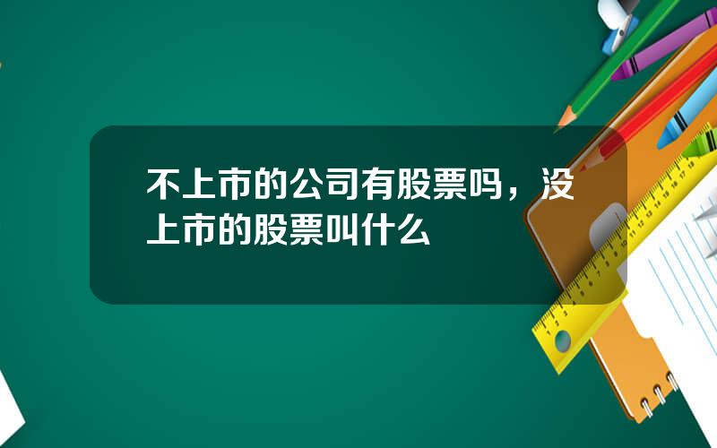 不上市的公司有股票吗，没上市的股票叫什么