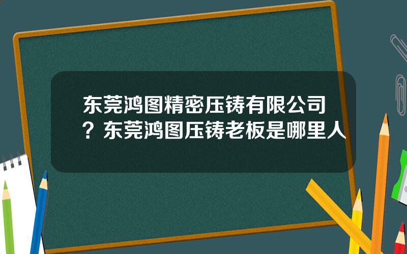 东莞鸿图精密压铸有限公司？东莞鸿图压铸老板是哪里人