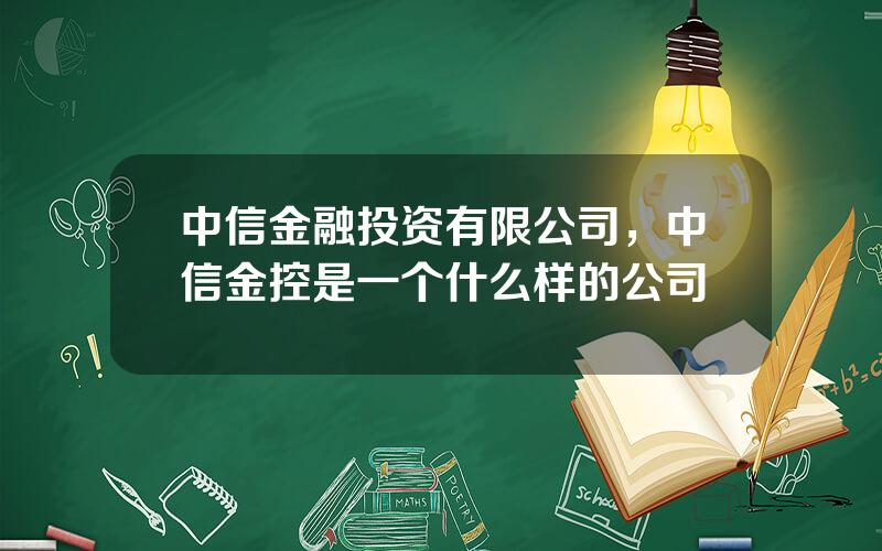 中信金融投资有限公司，中信金控是一个什么样的公司