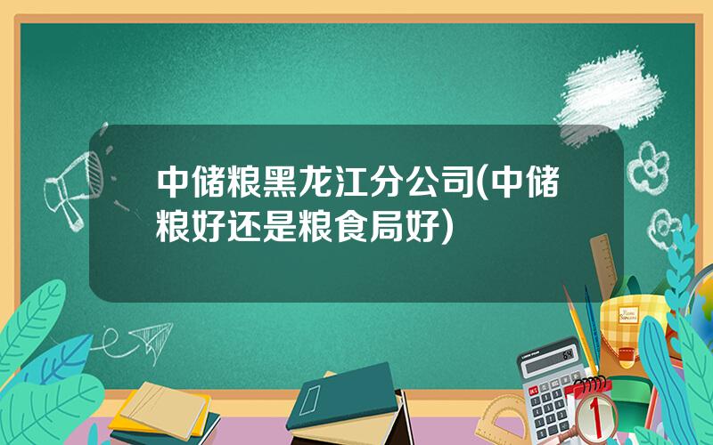 中储粮黑龙江分公司(中储粮好还是粮食局好)