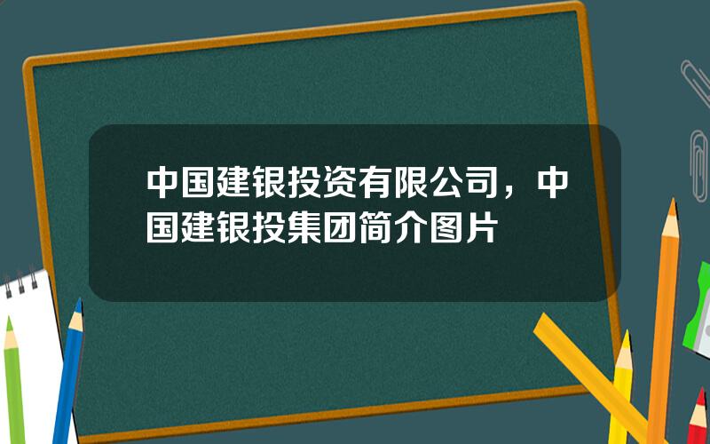 中国建银投资有限公司，中国建银投集团简介图片