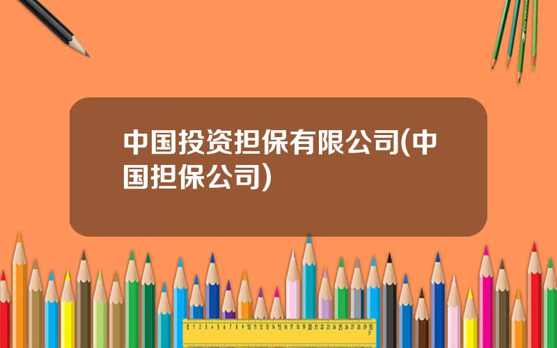 中国投资担保有限公司(中国担保公司)