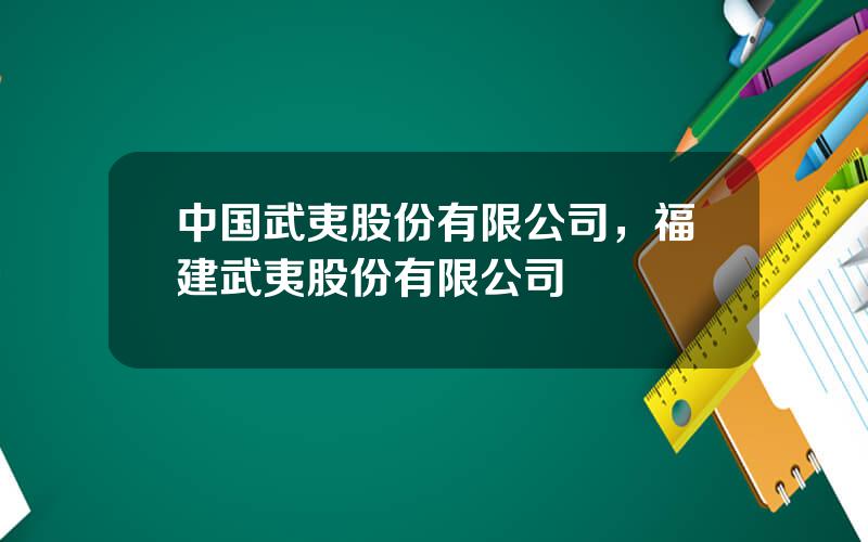 中国武夷股份有限公司，福建武夷股份有限公司