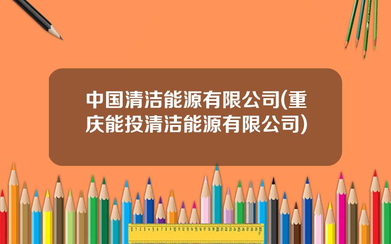 中国清洁能源有限公司(重庆能投清洁能源有限公司)