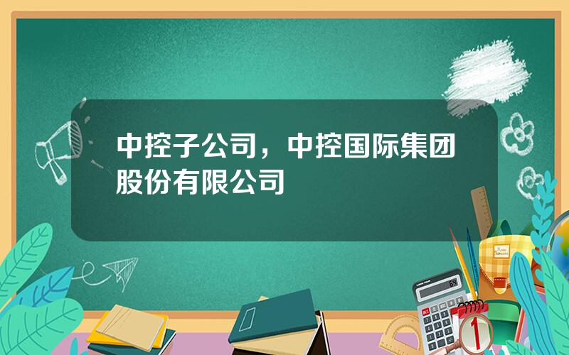 中控子公司，中控国际集团股份有限公司