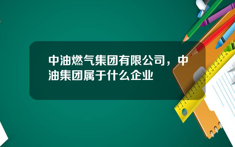 中油燃气集团有限公司，中油集团属于什么企业