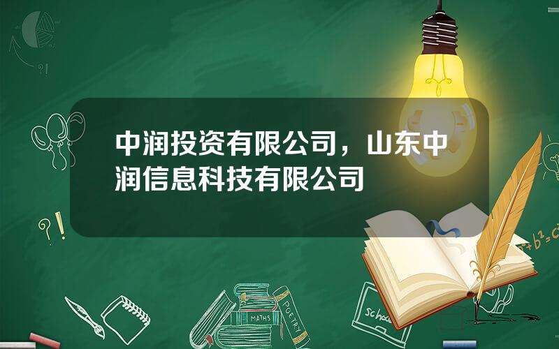 中润投资有限公司，山东中润信息科技有限公司